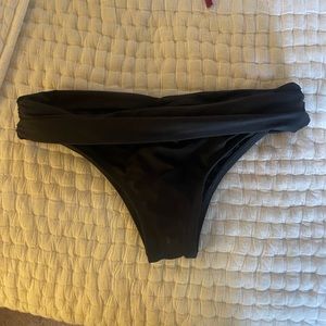 L space black fold over bikini bottom